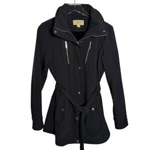 Michael Kors Belted Rain Trench Coat lined hood size Medium